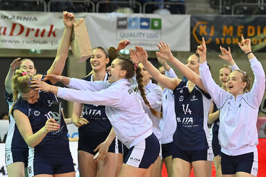 Niespodzianka na starcie fazy play-off. ŁKS przegrał we własnej hali z ITA TOOLS Stalą Mielec [ZDJĘCIA]
